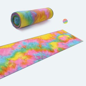 574140480 7 colors Yoga Towel Mat with Non Slip Resin Particles Backside,Ideal for Hot Yoga Pilates Portable Beach Towel Fitness Exercise
