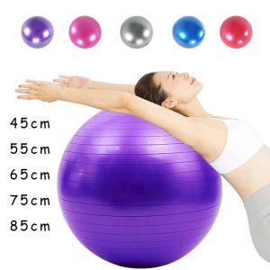 574140811 PVC Glossy Fitness Balls Yoga Ball Thickened Explosion-proof Exercise Home Gym Pilates Equipment Balance Ball 45cm/55cm/65cm/75cm/85cm