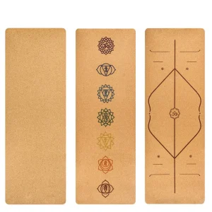 574140525 183X68cm Natural Cork TPE Yoga Mat For Fitness 5mm Sports Mats Pilates Exercise Pads Non-slip Yoga mats With Position Body Line
